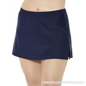 Swimsuits for All Women's Plus Size Side Slit Skirt Swim Bottom Blue B07GZ48BKT